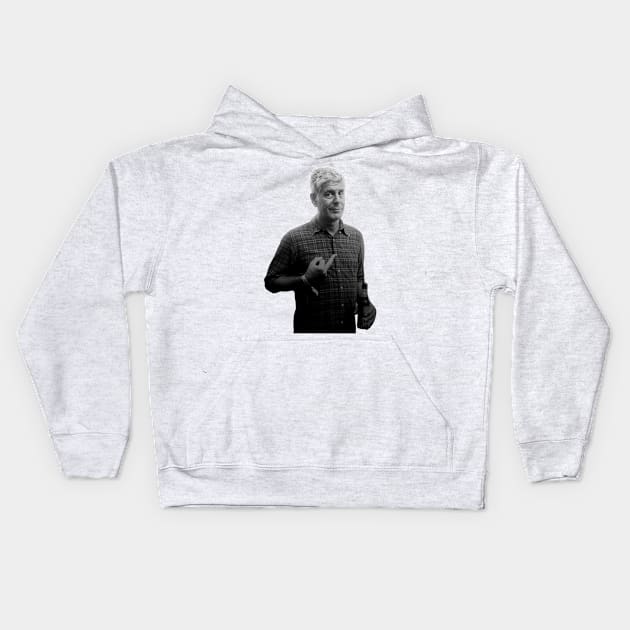 Anthony Bourdain Best Pose Kids Hoodie by wsyiva